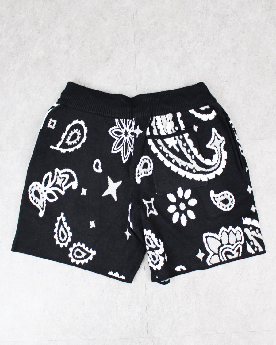 mnml Paisley Knit Shorts - Black