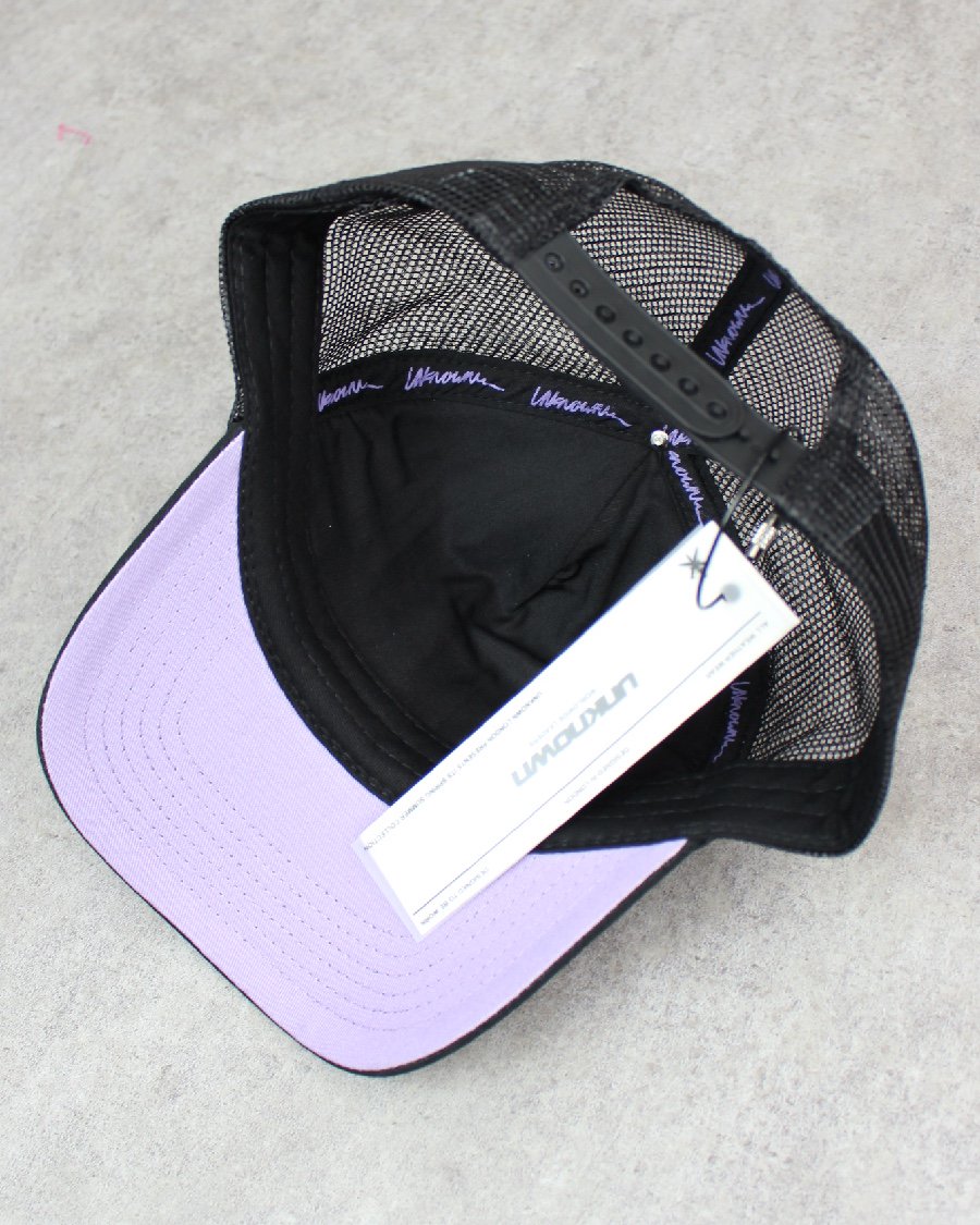 送料＆加工料込 UNKNOWN LONDON Cap Black/Purple | maximise.mu