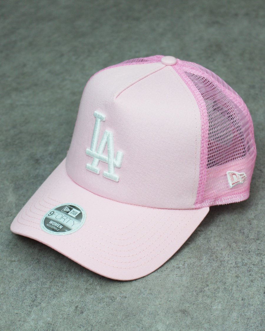 New Era Los Angeles Dodgers 9Forty Trucker Snapback Cap Pink - Women's
