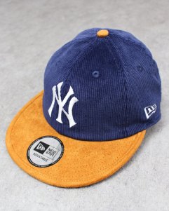 New Era New York Yankees Corduroy Strapback Cap - Navy