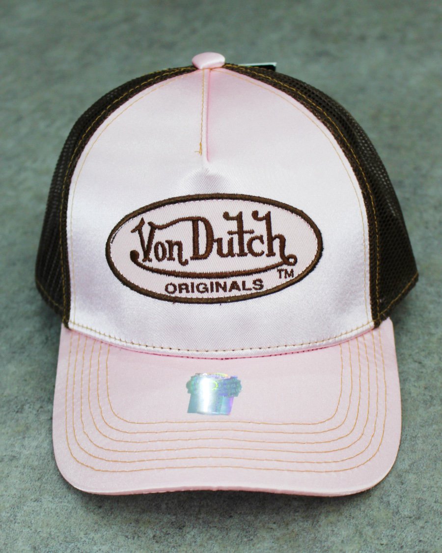 Von Dutch Trucker Snapback Cap - Pink/Brown