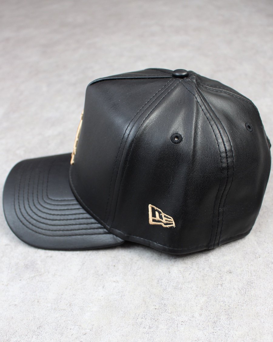 New Era Chicago White Sox 9Forty K-Frame PU Leather Cap - Black/Beige