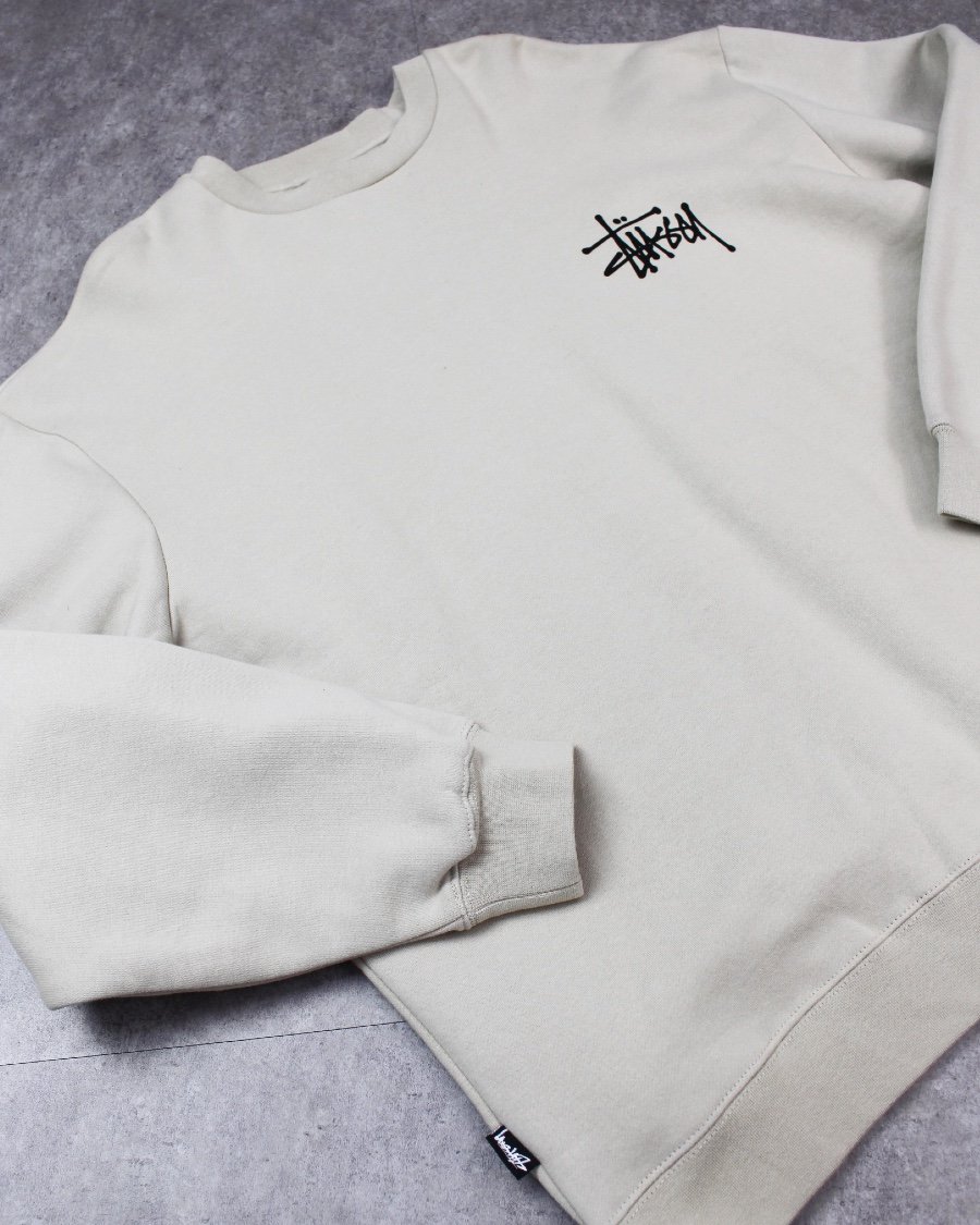 STUSSY Pigment Graffiti Crewneck Sweat - Cement