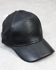 River Island PU Leather Cap - Black