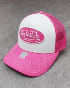 Von Dutch Trucker Snapback Cap - Pink/White
