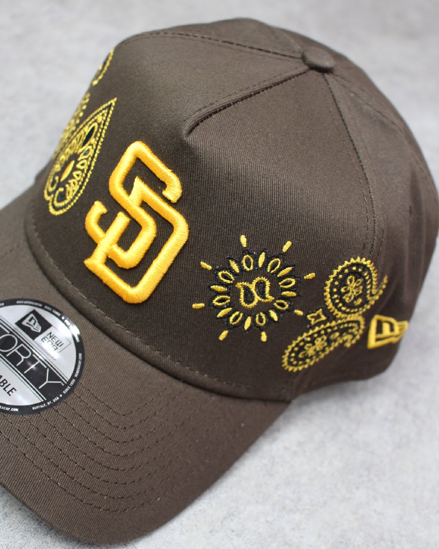 New Era 9Forty A-Frame San Diego Padres Paisley Snapback Cap - Brown