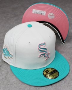 New Era 59Fifty Chicago White Sox All Star Patch Pink UV - White/Teal