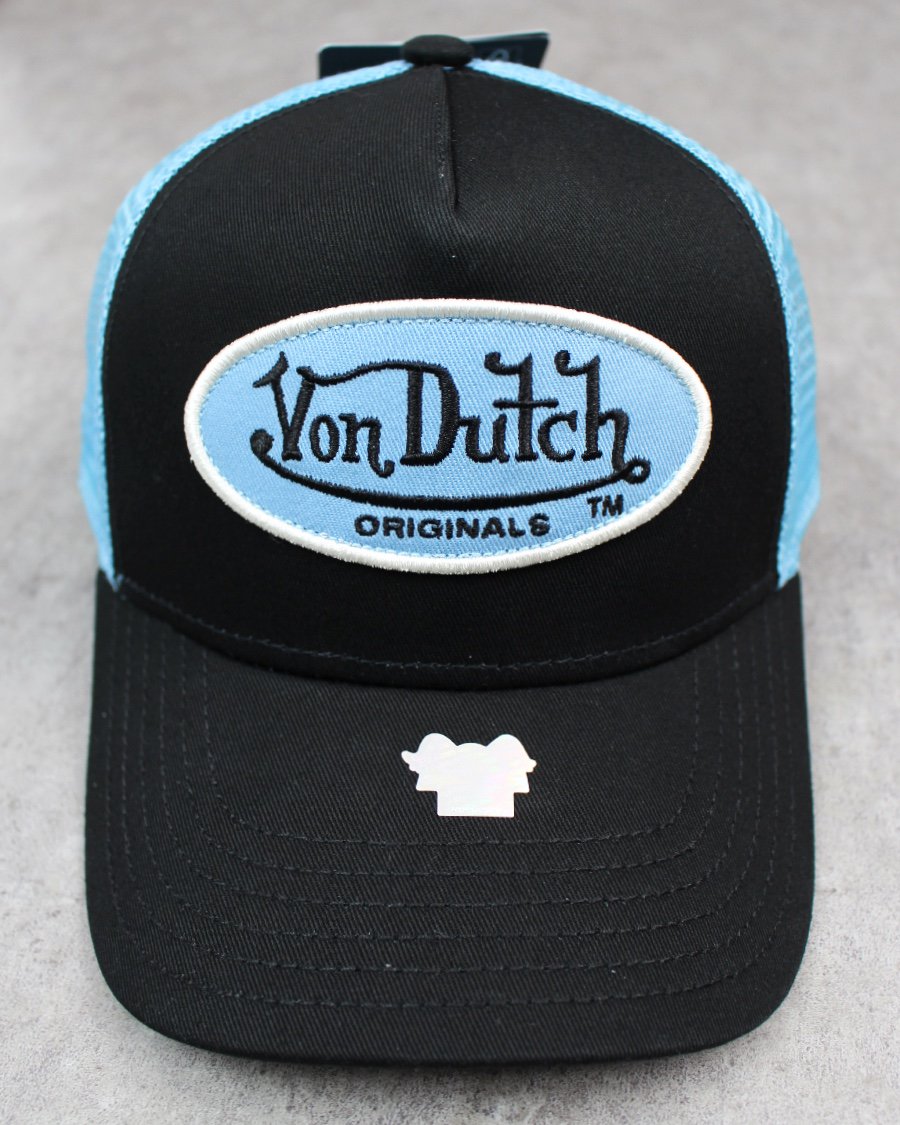 Von Dutch Trucker Snapback Cap - Black/Blue