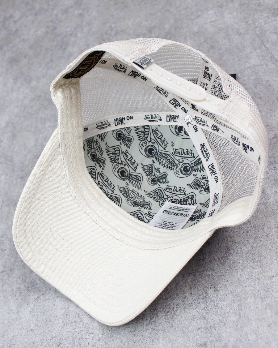 Von Dutch Trucker Snapback Cap - White/Sand