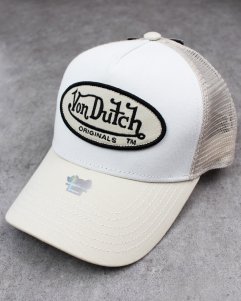 Von Dutch Trucker Snapback Cap - White/Sand
