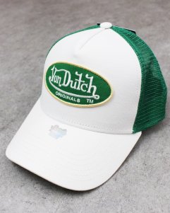Von Dutch Trucker Snapback Cap - White/Green