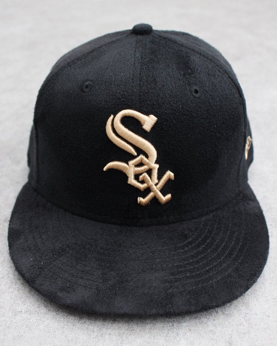 New Era 59Fifty Chicago White Sox Suede Fitted Cap - Black/Beige