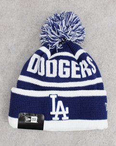 New Era Los Angeles Dodgers Pom Pom Knit Cap - Blue
