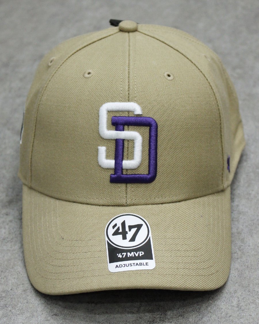 47 Brand San Diego Padres MVP DT Snapback Cap - Khaki/Purple