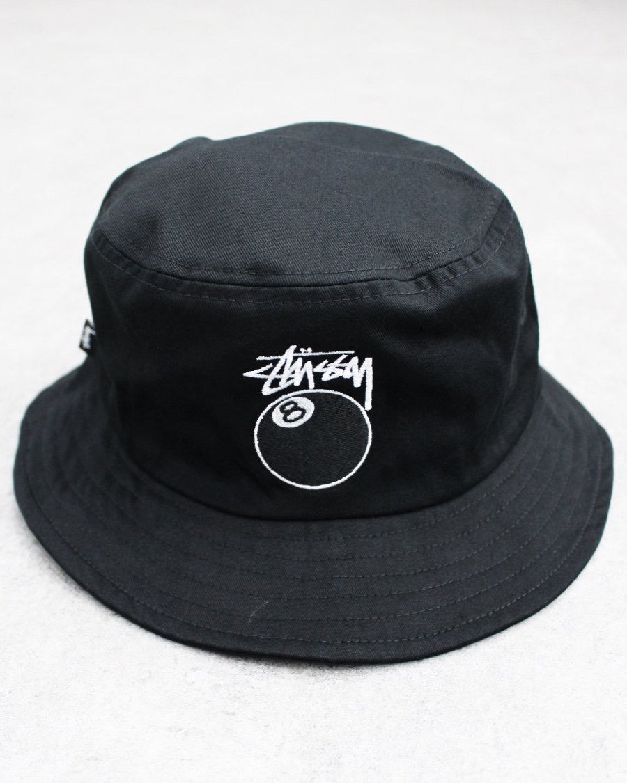 STUSSY 8 Ball Bucket Hat - Black