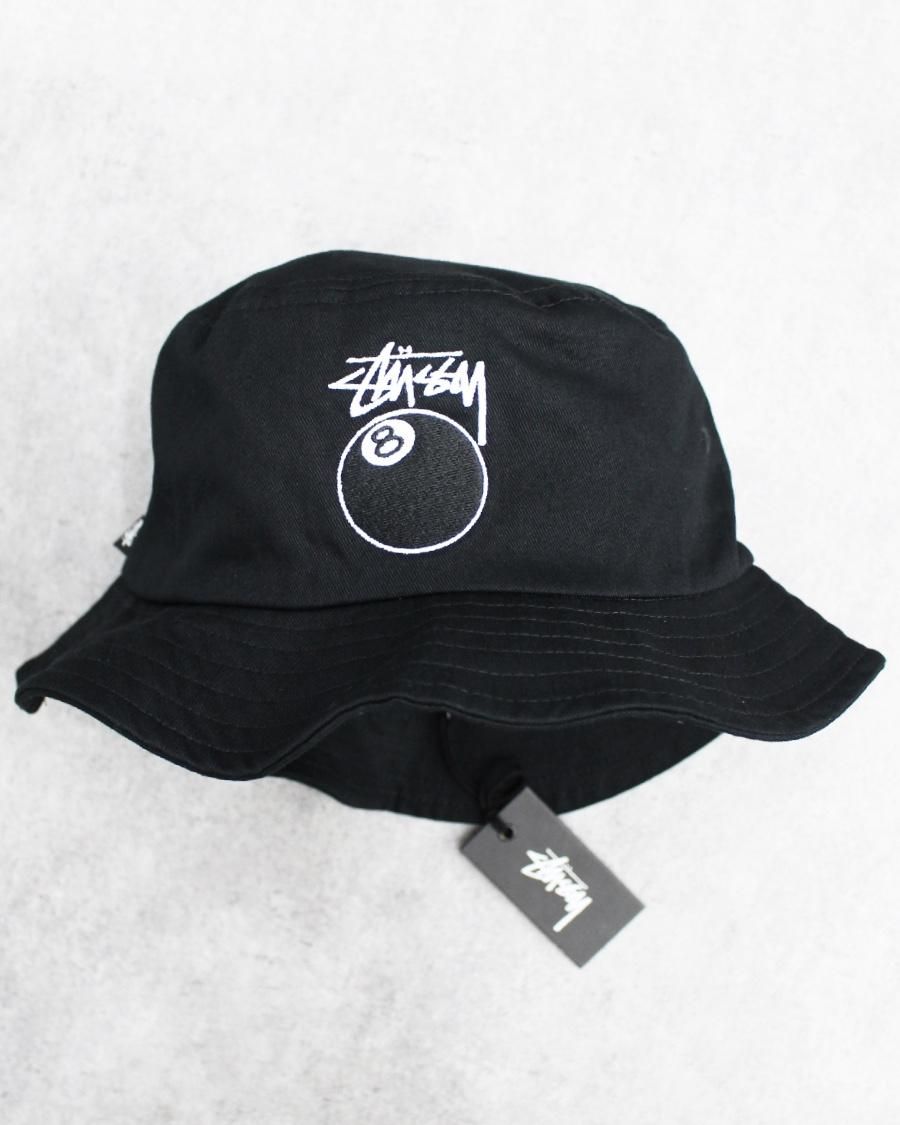 STUSSY 8 Ball Bucket Hat - Black