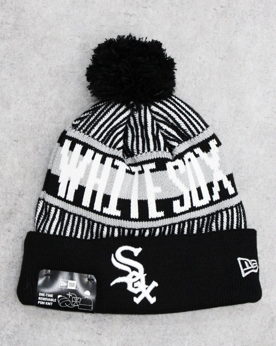 New Era Chicago White Sox Pom Pom Knit Cap - Black