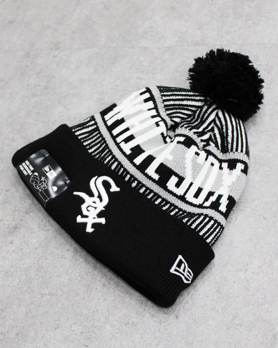 New Era Chicago White Sox Pom Pom Knit Cap - Black