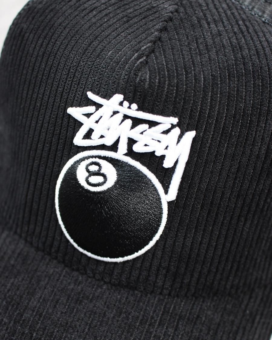 STUSSY 8 Ball Trucker Snapback Cap - Black