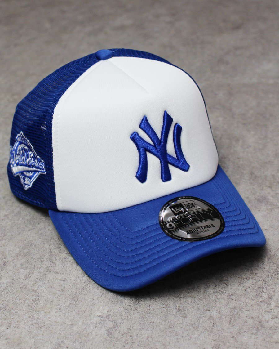 New Era New York Yankees 9Forty A-Frame Trucker Snapback Cap - Royal  Blue/White