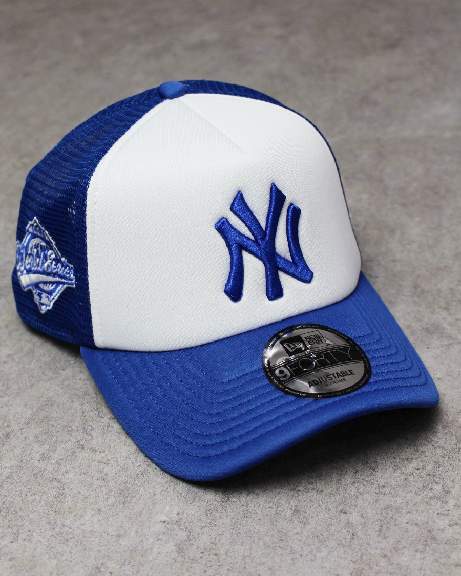 New Era New York Yankees 9Forty A-Frame Trucker Snapback Cap - Royal Blue/White