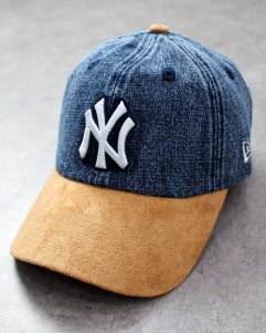 New Era New York Yankees Casual Classic Denim Suede Strapback Cap - Indigo/Beige