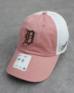 NIKE MLB Detroit Tigers Trucker Strapback Cap - Pink/White 