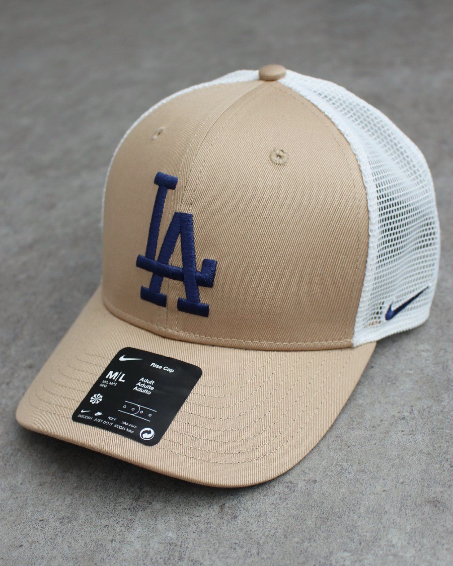 NIKE MLB Los Angeles Dodgers Trucker Snapback Cap - Khaki ナイキ ロサンゼルス ドジャース  メッシュキャップ カーキ ベージュ