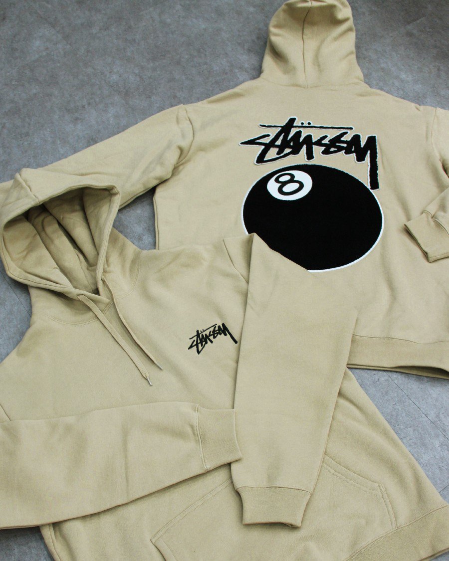 STUSSY 8 Ball Hoodie - Khaki ステューシー エイトボール フーディ カーキ