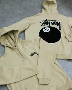 STUSSY 8 Ball Hoodie - Khaki ステューシー エイトボール