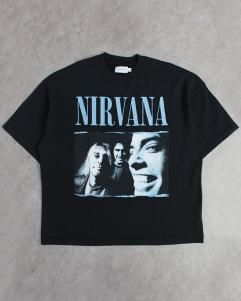 Topman Oversized Nirvana T-Shirt - Black ニルヴァーナ