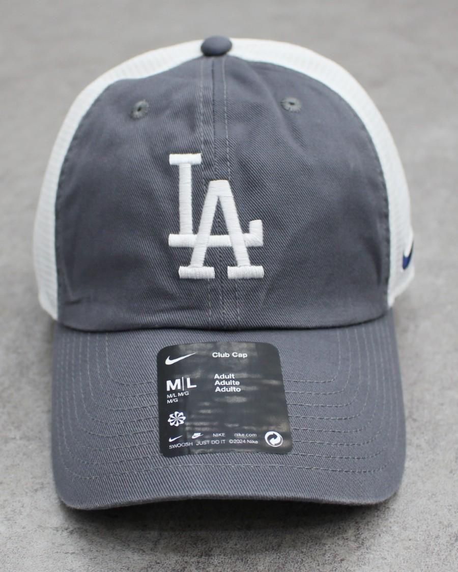 NIKE MLB Los Angeles Dodgers Trucker Strapback Cap - Gray