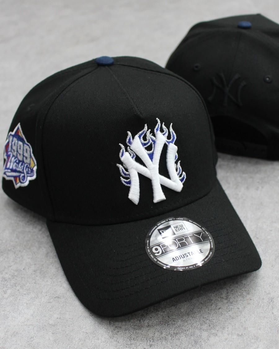 在庫ラスト キャップ　ブラック　オマ　NY ヤンキース　ボーンズ New Era MLB New York Yankees 9Forty A-Frame Flame Snapback Cap