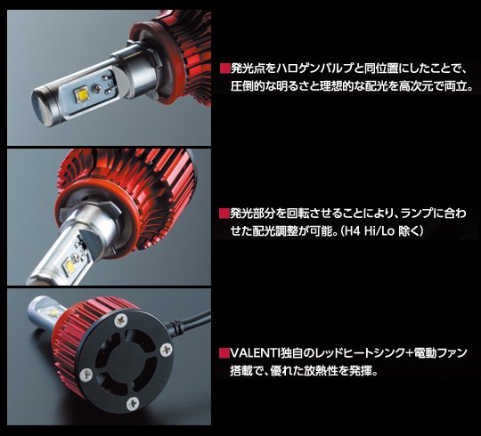 VALENTI(ヴァレンティ) LED ヘッド&フォグバルブ DX3800シリーズ H4HiLo 5500K LDJ50-H4-55 - ALESS  PREMIUM ACCESSORIES