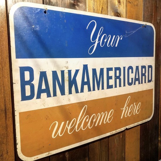 Bank Americard Tin Sign / 看板 サイン - TOYS & JUNKS HAKIDAME