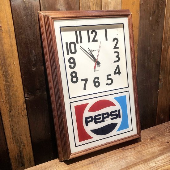 1987年 ペプシコーラ ウオールクロック 看板 旧ロゴ 時計-