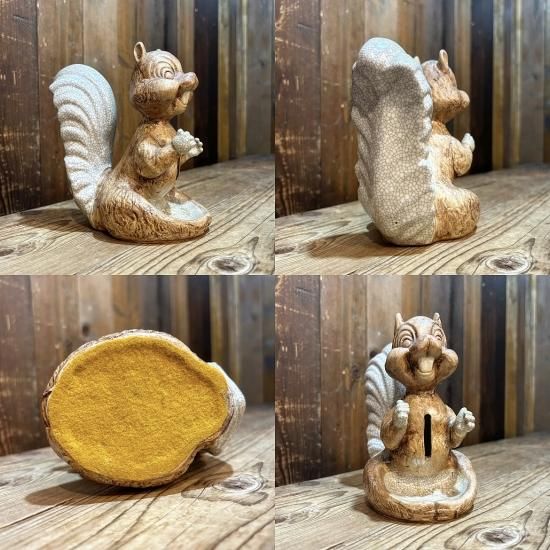 【メーカー公式ショップ】 Squirrel HAKIDAME JUNKS & TOYS - 貯金箱 リス / Coinbank Ceramic アンティーク雑貨
