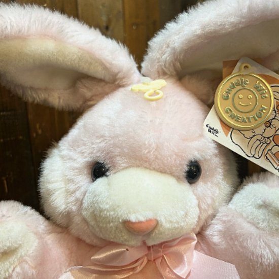 訳あり商品 80's Etsy Easter Baby Pink Bunny Pink Plush 80's TOYS