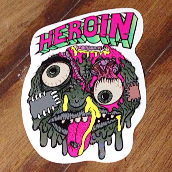 heroin skateboards トップ ステッカー