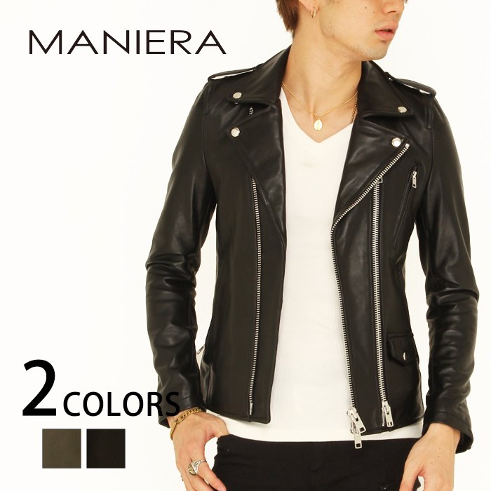 【MANIERA】Wレザーライダース/全２色/マニエラ/全２色/マニエラ - MANIERA official webshop