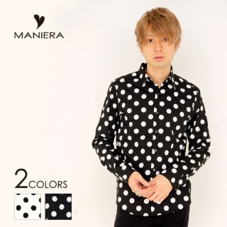 【MANIERA】メイドインジャパン　ビックドットシャツ／全２色/マニエラ