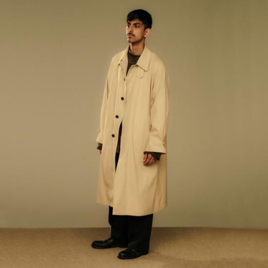 送料無料】 URU ウル COTTON CHINO TWILL / BALMACAAN COAT BEIGE 