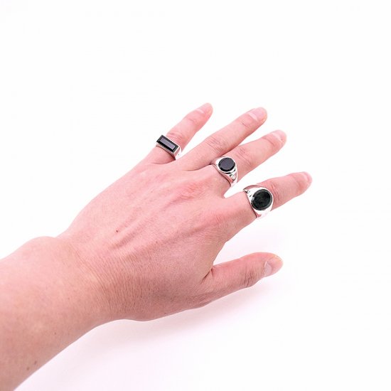 TOMWOOD Lizzie Ring Polished Onyx - リング