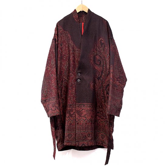 【送料無料】YANTOR ヤントル Tibetan Paisley Jacquard Gown Coat RED - katarino