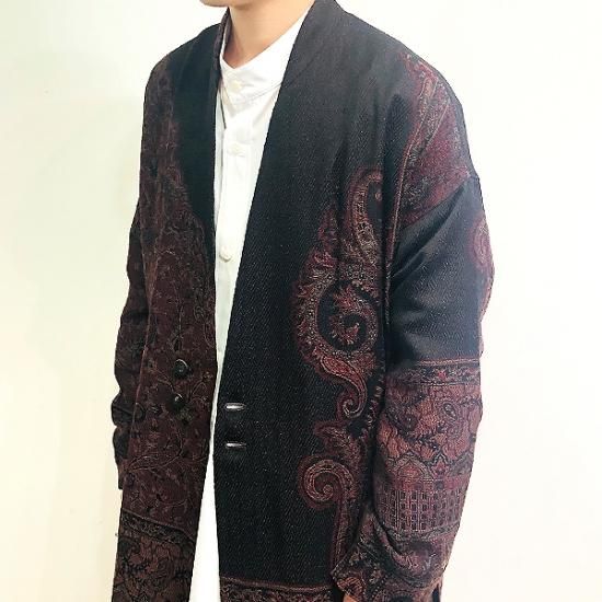 送料無料】YANTOR ヤントル Tibetan Paisley Jacquard Gown Coat RED ...