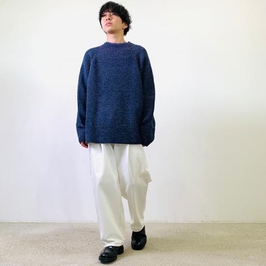 送料無料】 URU ウル 21FUK03 ACRYLIC WOOL - OVER KNIT NAVY 21AW 販促モール URU / KNIT ウル 21aw OVER ニット/セーター