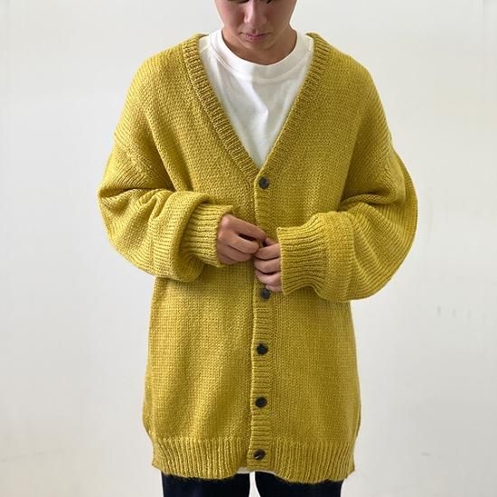 色移り有り URU WOOL MOHAIR CARDIGAN YELLOW 2021AW | tegdarco.com