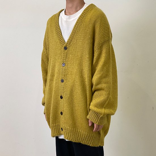 URU WOOL MOHAIR CARDIGAN YELLOW 2021AW | kensysgas.com