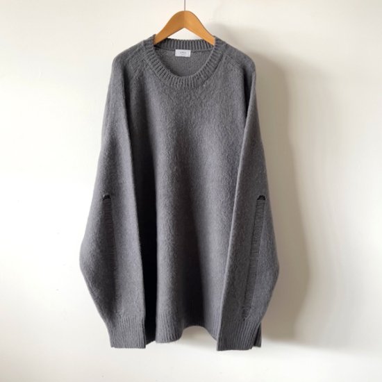 送料無料】URU ウル 22FUK05 CREW NECK KNIT GRAY オーバーニット