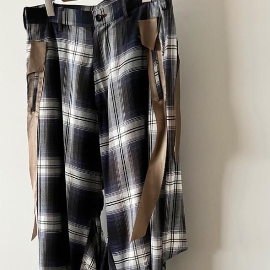 【SALE 40%OFF】【送料無料】 sulvam サルバム SR-P11-500 WIDE SLASH PANTS BLUE 23SS  定価53900円 - katarino
